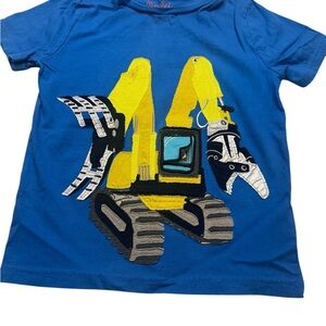 Mini Boden Blue T-Shirt with Construction Graphic